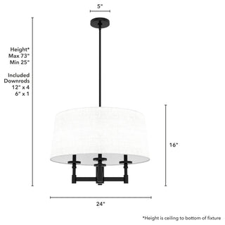 Briargrove Matte Black 4 Light Chandelier Ceiling