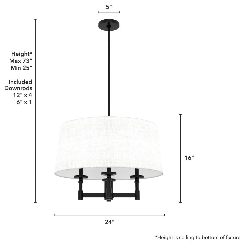 Briargrove Matte Black 4 Light Chandelier Ceiling
