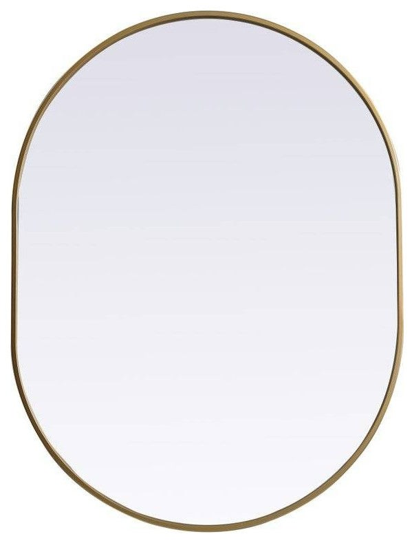 Elegant Lighting MR2A3040 Asha 30" W x 40" H Modern Oval Bathroom - Brass