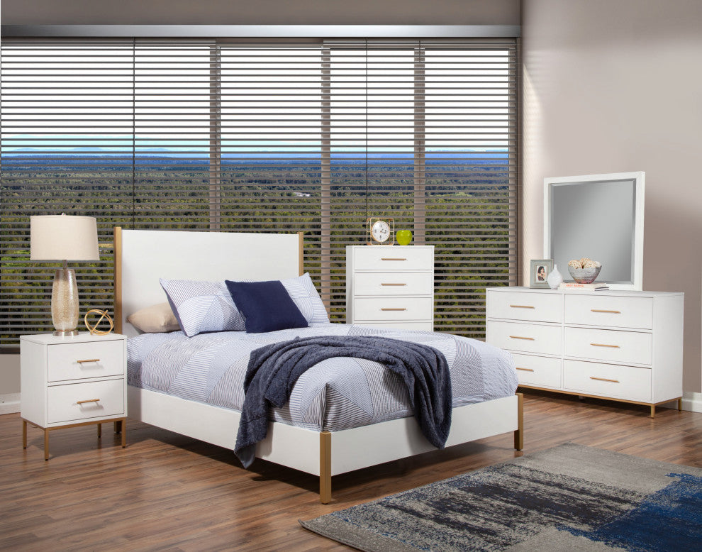 Madelyn Five Drawer Chest, White