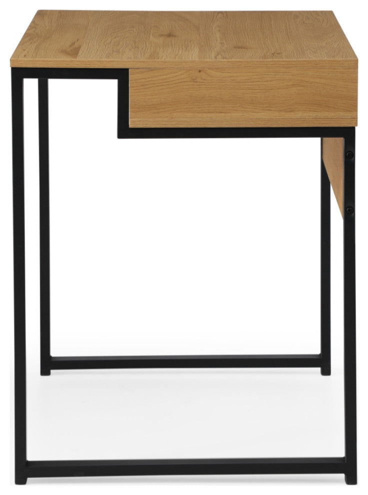 Loft Lyfe Edie Desk, Open Front Storage, Natural/Black 31.5Lx23.6Wx30H