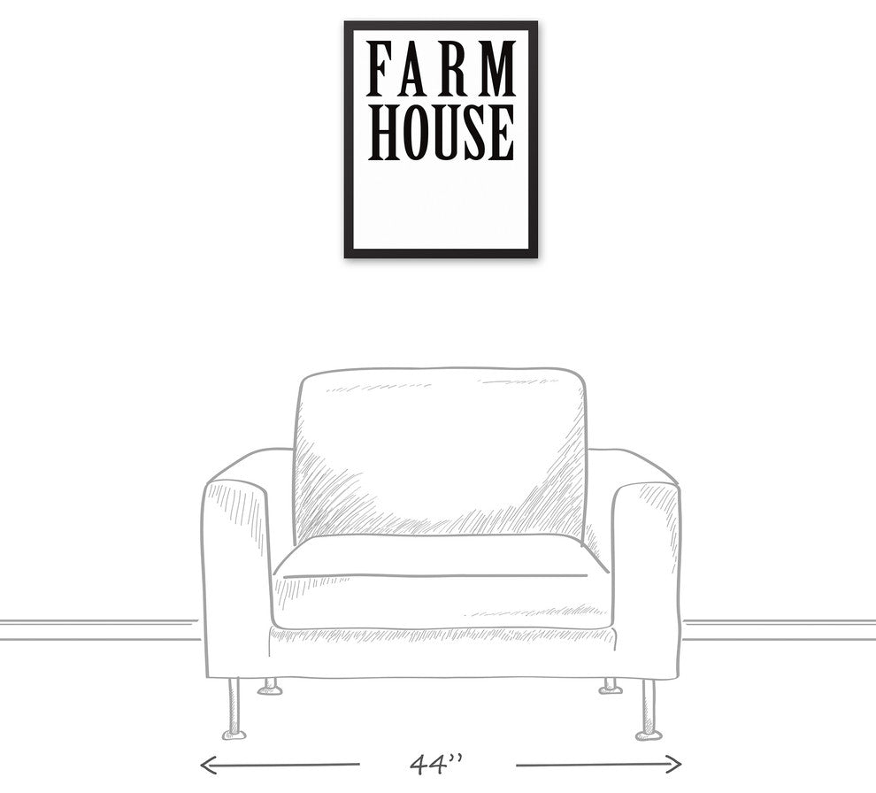 Farm House 16x20 Black Framed Canvas