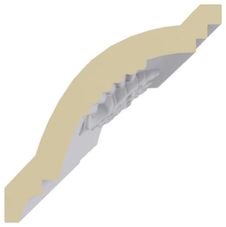 4"Hx4"Px5 5/8"Fx96"L, 6" Repeat, Leaf Twist Crown Moulding