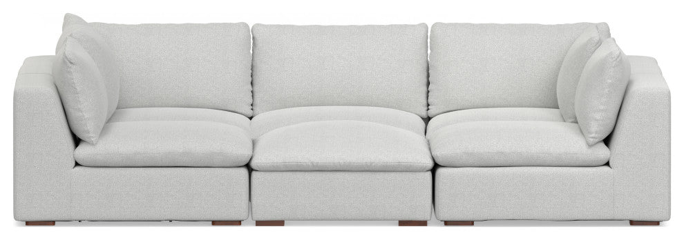 Jasmine Pit Sectional Modular Sofa in Performance Fabric, Cloud Grey