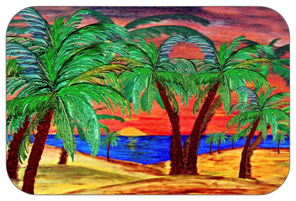 Sun Set Fire Plush Bath Mat, 20"x15"