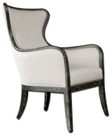 Uttermost 23073 Sandy 29"W Elegant Traditional Upholstered Wing - Sandy White