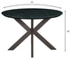 Ravenna 47" Round Dining Table MDF Tabletop in Geometric Metal Base, Ebony