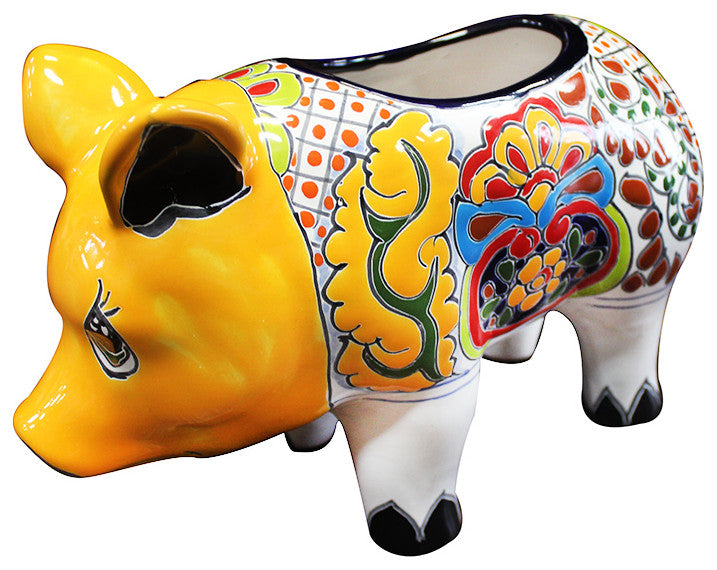 Pig Planter, 9.25"Hx6"W x 13.5"L, A