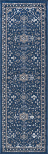 Logan Traditional Oriental Area Rug, Navy, 2'x10' Runner