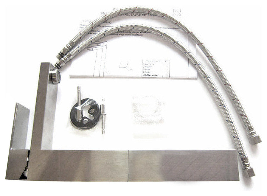 AB1129-BN Brushed Nickel Tall Square Single Lever Bathroom Faucet