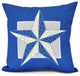 Night Star,  Geometric Print Pillow, Royal Blue, 16" x 16"