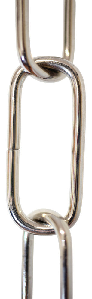 Brass Standard Link Chandelier Chain, 3', Polished Nickel, U40