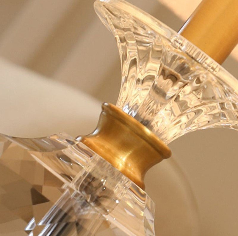 Lausanne | Exquisite Crystal Table Lamp with Fabric Shades, Color A