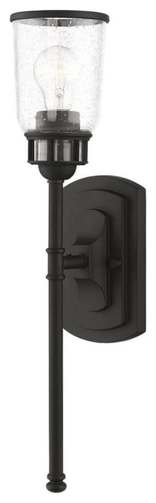 Livex Lawrenceville 1 Light 21" Tall Wall Sconce, Black