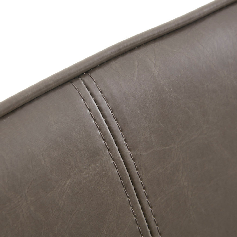 Madison Park Fallon Modern Brown Leather Chair With Gold Metal Base