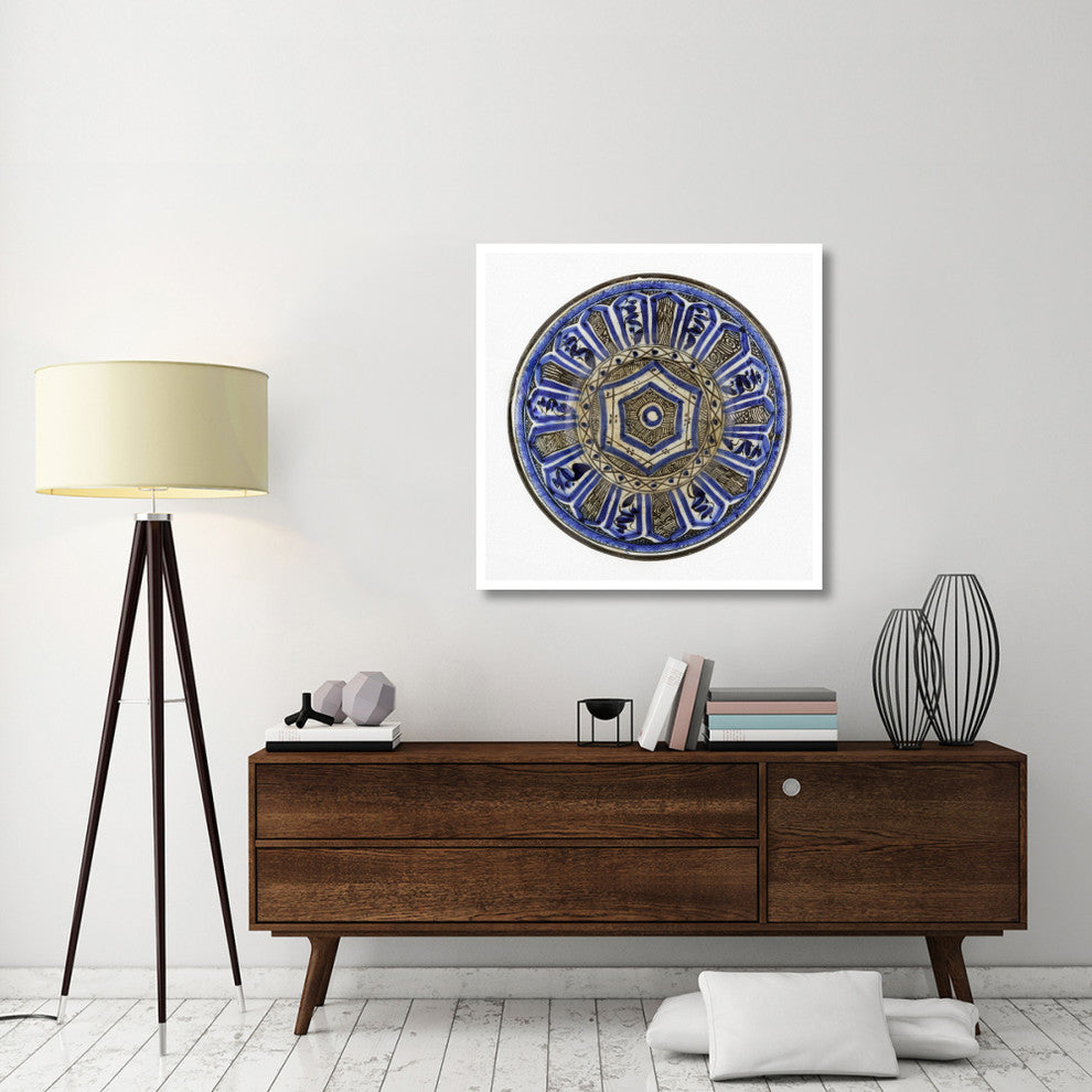"Blue and Black Painted Bowl" Print 16th Century Persian Artisan, 38"x38"
