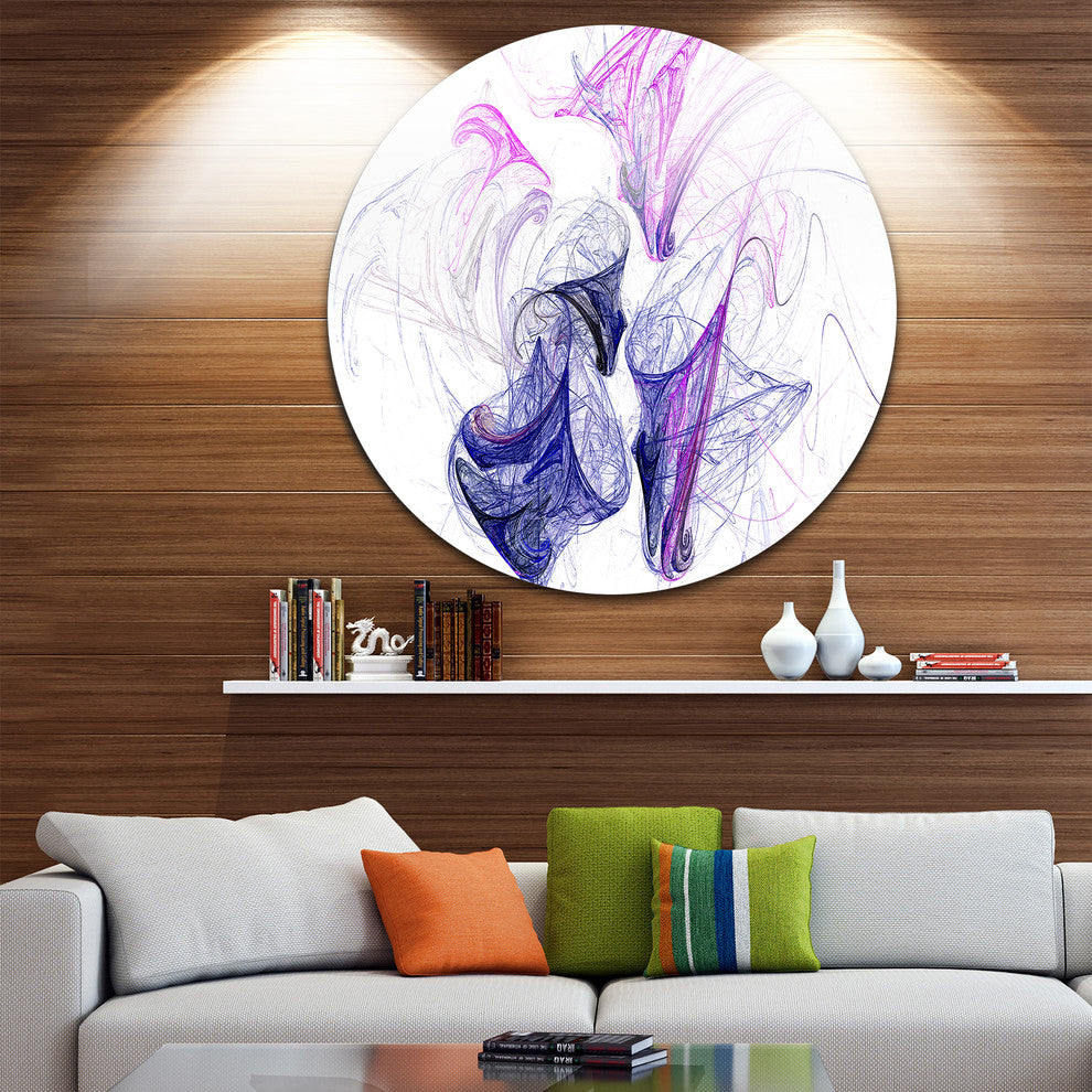 Colored Smoke Purple, Abstract Digital Art Disc Metal Wall Art, 23"