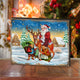 Vintage Reindeer Ride Santa Wooden Wall Art, Small 12x9