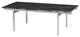 Louve Rectangle Coffee Table, Rectangular Black Marble Top, Brushed Steel Base