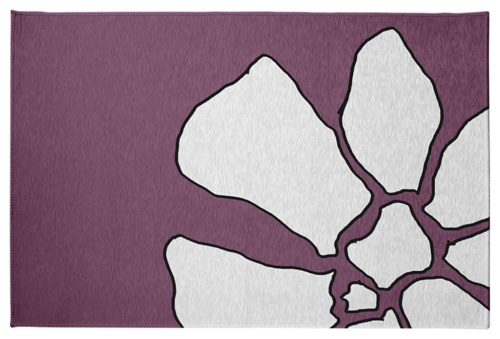 Petal Lines Spring Chenille Rug, Purple, 4'x6'