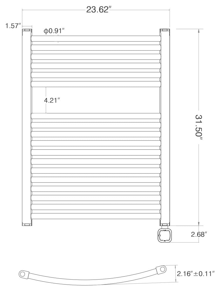HEATGENE Smart Towel Warmer With Timer and Temperature Control, Matt Black