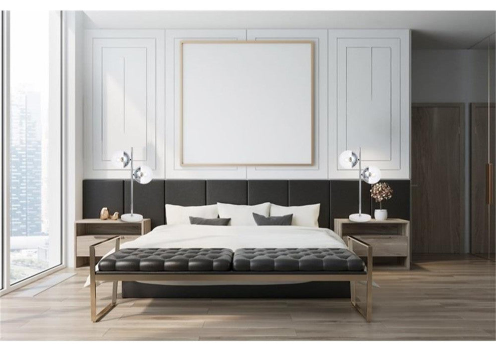 Living District Eclipse 2-Light Metal & Glass Table Lamp in Chrome/Clear