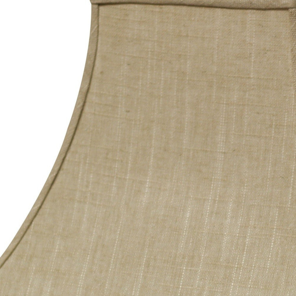 14" Light Wheat Premium Square Bell Slanted Linen Lampshade