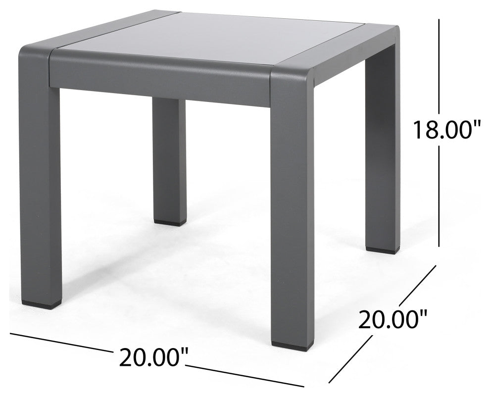 Cherie Outdoor 5 Seater Aluminum Sofa Chat Set With 2 Side Tables