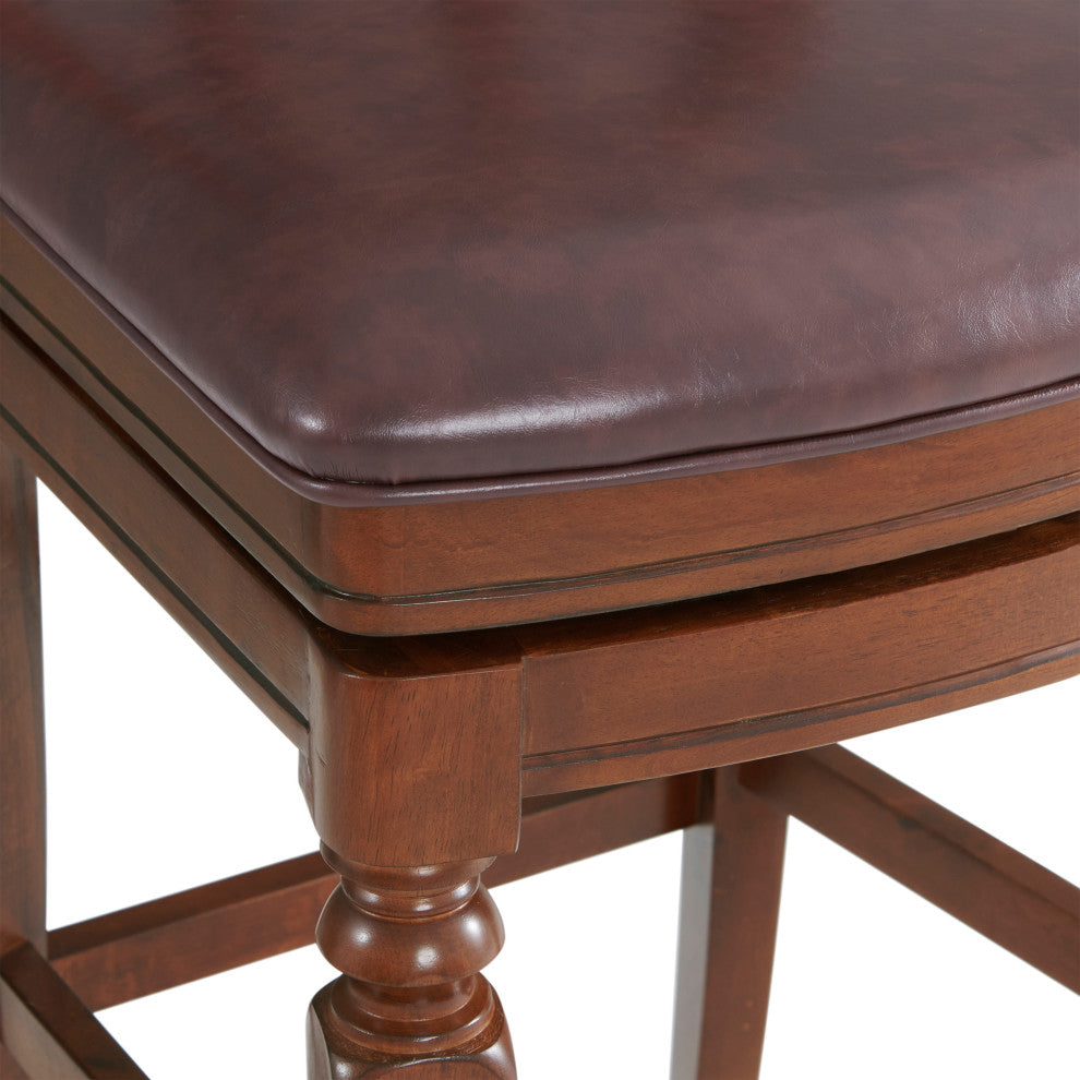 Napa Bar Stool With Back, Mahogany, 1, Bar Height