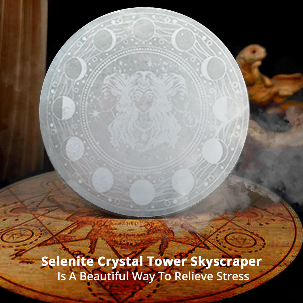 Himalayan Glow Selenite Crystal Charging Plate