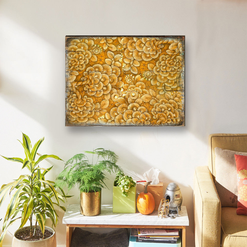 Decorative Pattern Wooden Block, 36 X 24