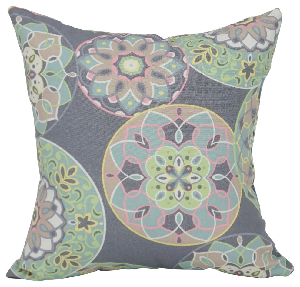 17" Square Polyester Outdoor Throw Pillows, Set of 4, Cera Sterling