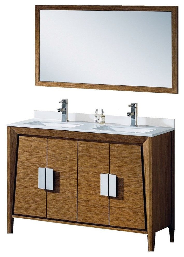 Fine Fixtures Imperial II 60" Double Sink Vanity, Wheat, With Mirror
