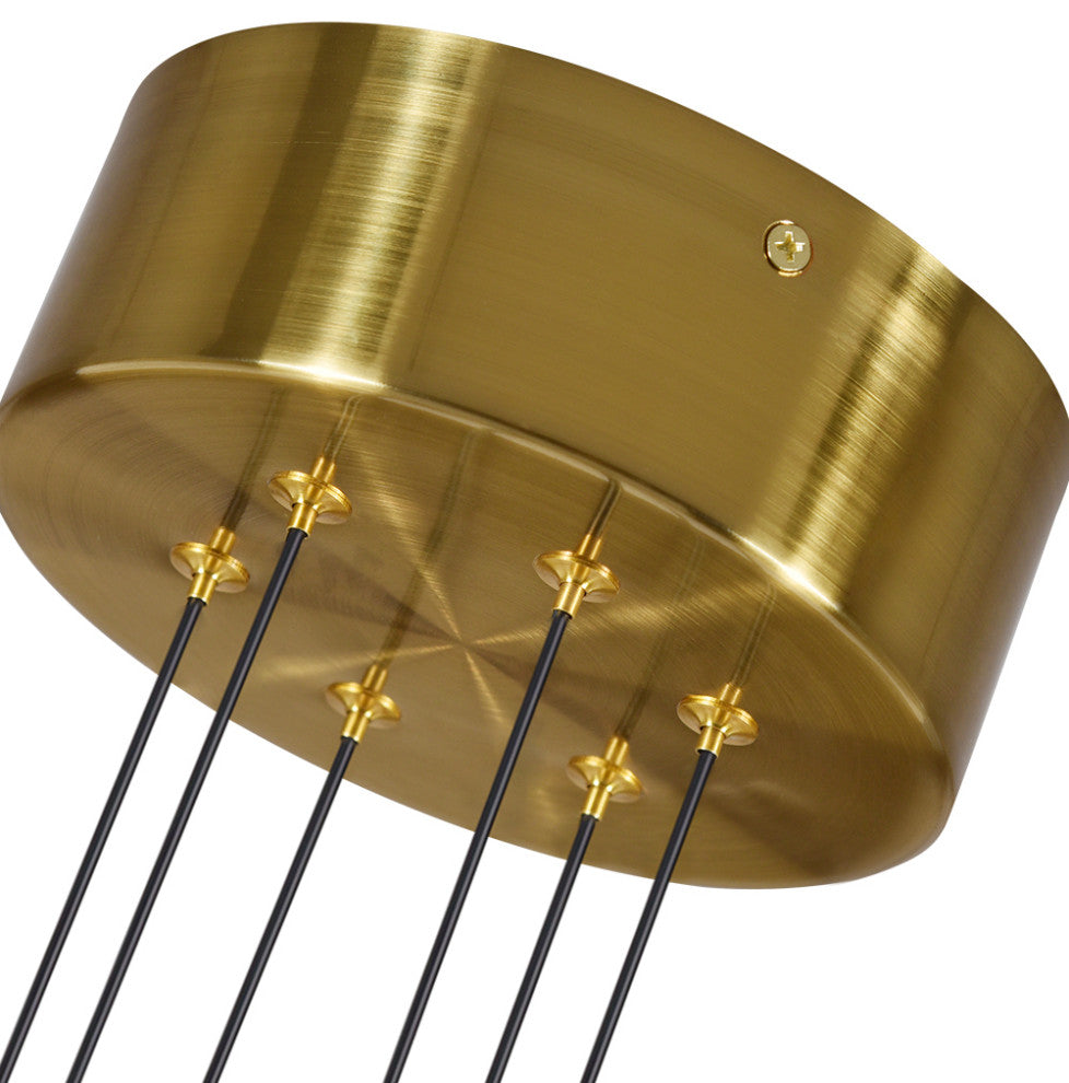 Torino 39" ETL Certified Integrated LED Chandelier, Antique Brass