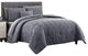 Benzara BM222820 Queen Size Comforter Set With Diamond Pattern, Gray