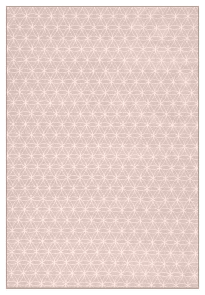 EYELET Soft Tactesse Nylon Area Rug with Anti-Stain Protection, Pink Slipper, 4'x8'