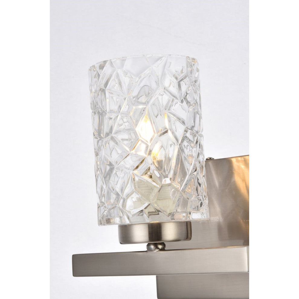Living District Cassie 1-Light Bath Sconce Satin Nickel