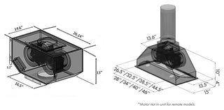 ZLINE 46 in. Remote Blower Range Hood Insert, Stainless Steel, 695-RD-46