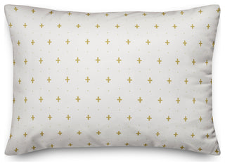 Yellow Plus on White 20 x 14 Spun Poly Pillow