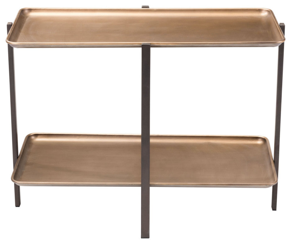 Coffee Table, Rectangular, Steel Metal, Gold, Gray, Lounge Hospitality