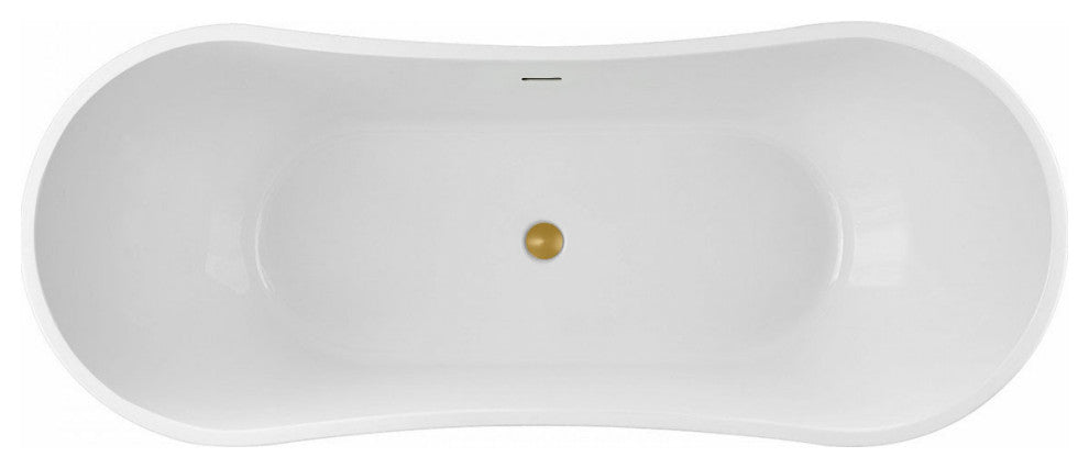 Philo 71 Inch Acrylic Double Slipper Freestanding Tub