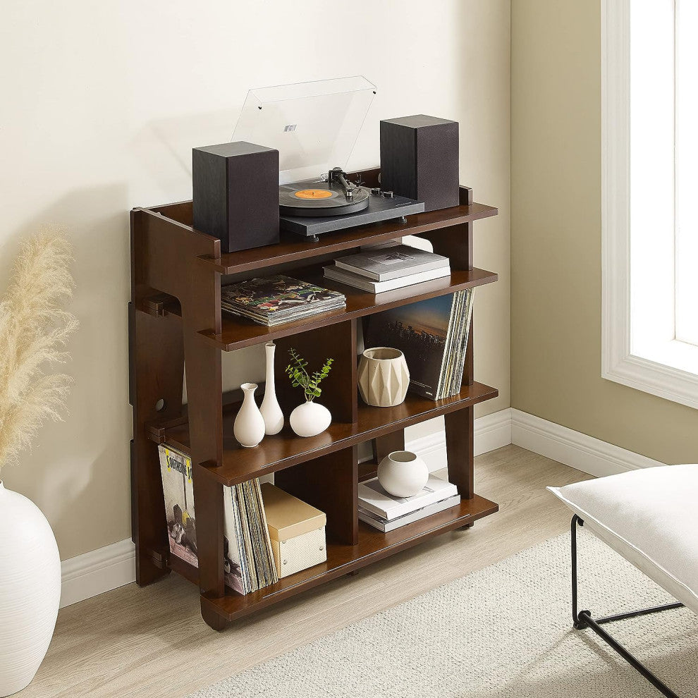Soho Record Storage Console In Mahogany
