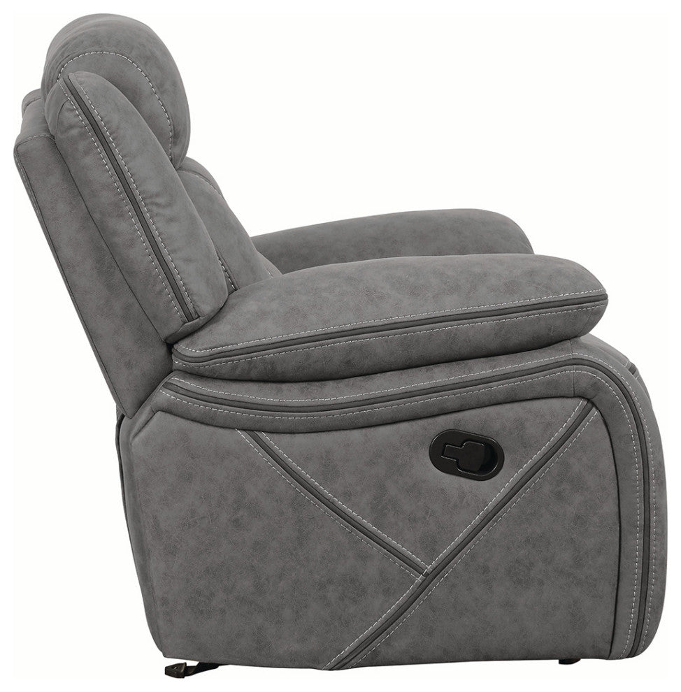 Pillow Top Arm Upholstered Motion Recliner, Gray