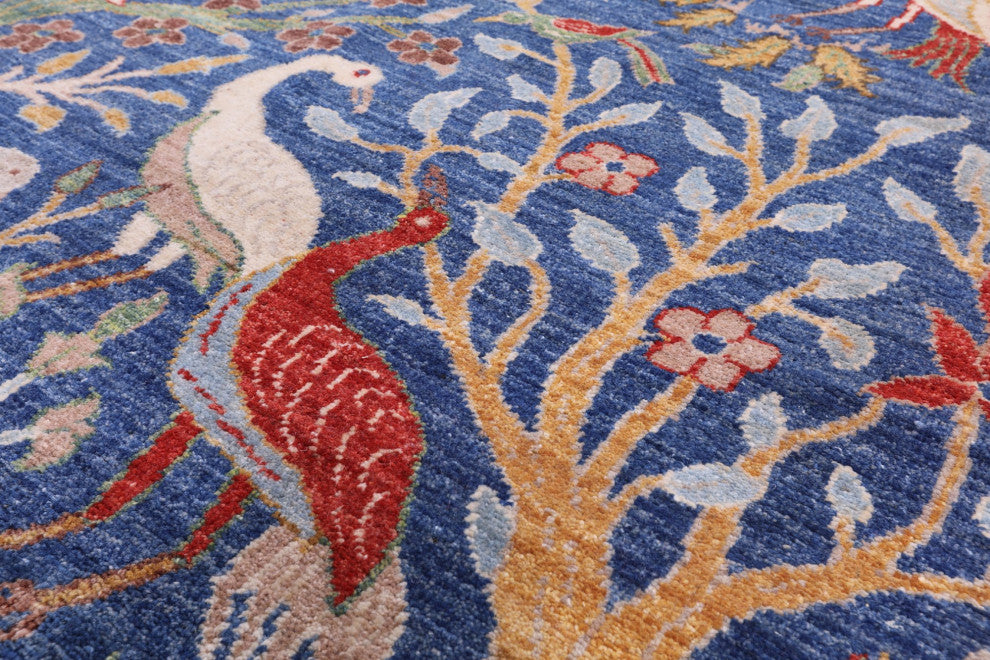 9' 9" X 13' 7" Persian Tree Of Life Design Handmade Wool Rug Q7814