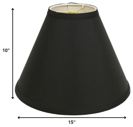 15" Jet Black Deep Cone Slanted No Shantung Lampshade