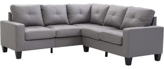 Glory Furniture Newbury Faux Leather Sectional in Gray