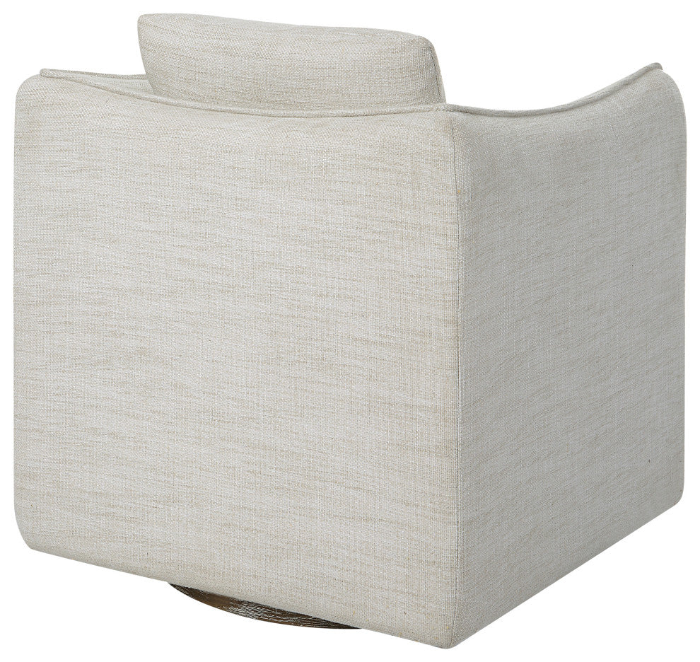 Uttermost Corben White Swivel Armchair