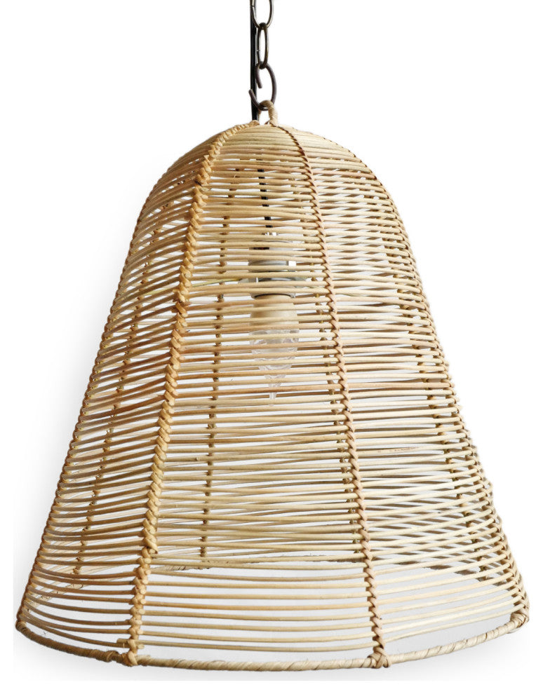 Wicker Strip Bell Lantern Medium