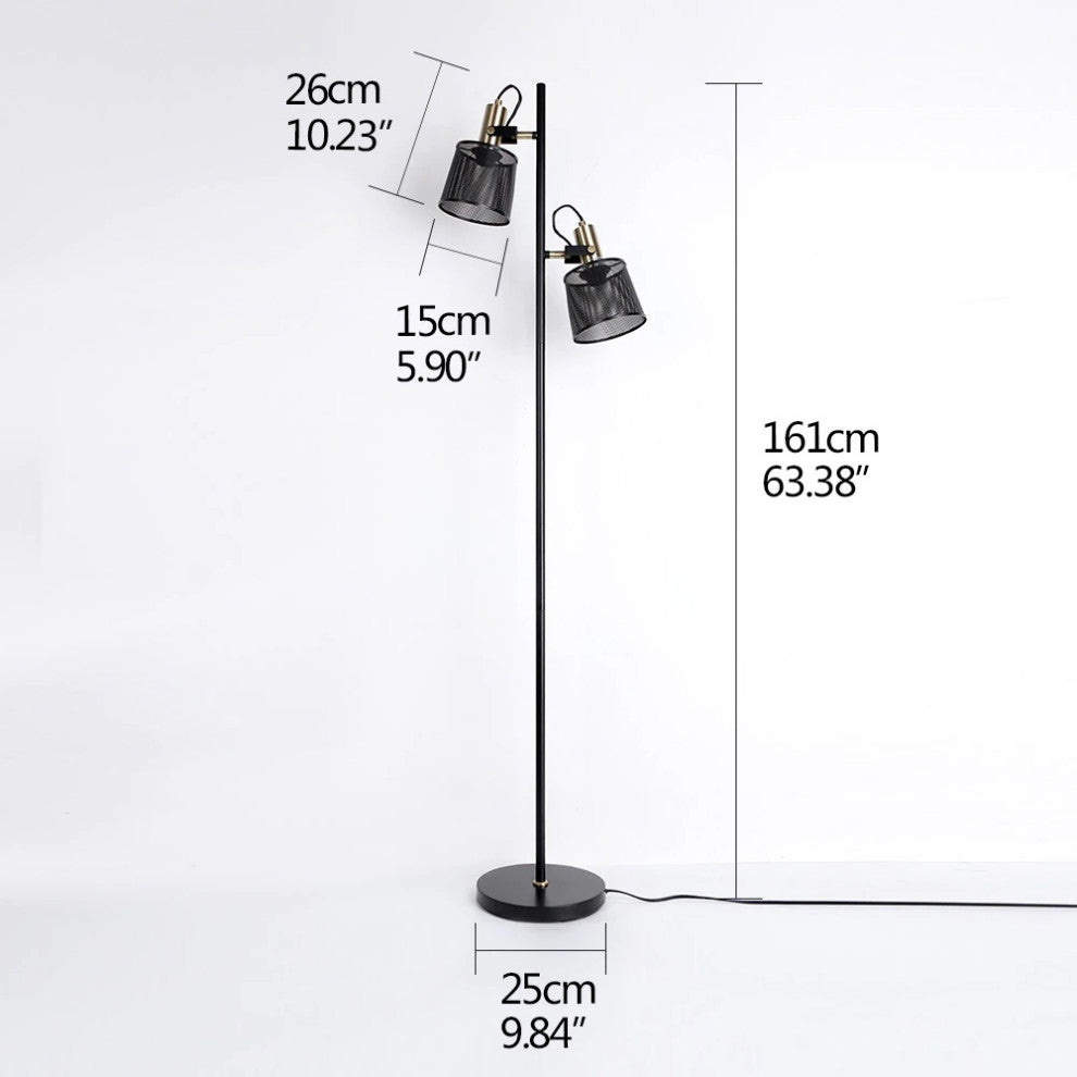 Vintage LED Adjustable Double Head Floor Lamp