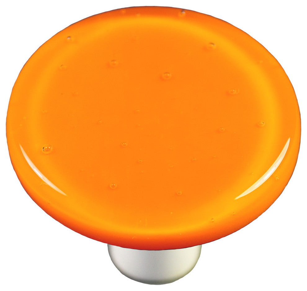 Pumpkin Orange Knob Round, Black Post
